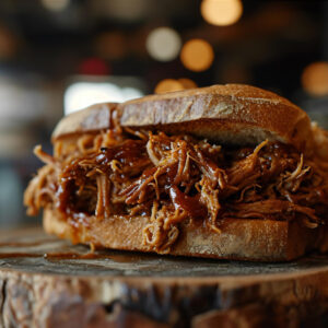 Award winning pulled pork sandwich
